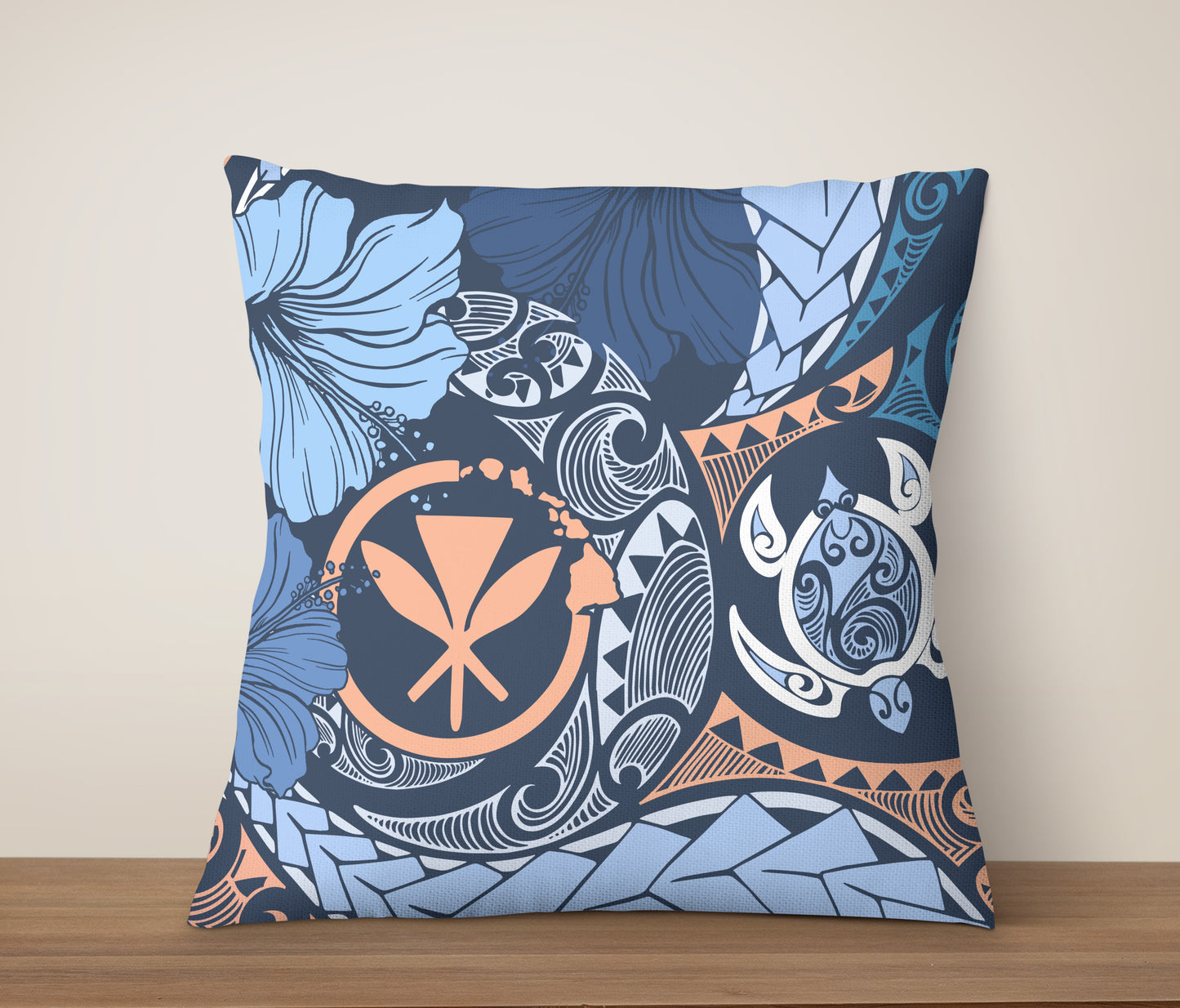 Hawaii Pillow Cover Kanaka Maoli Tribal Pattern