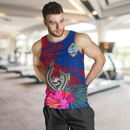 Guam Tank Top Flag Tribal Tropical Style