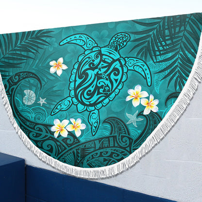 Hawaii Beach Blanket Hawaiian Sea Turtle & Floral Dreams