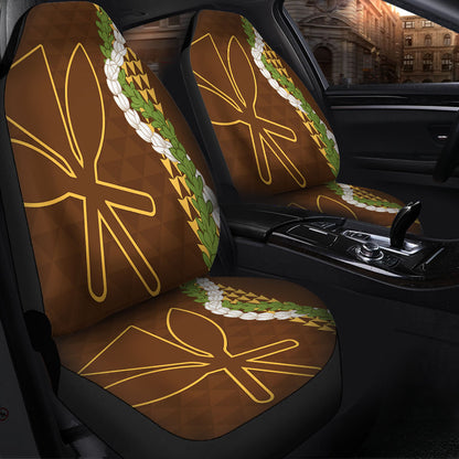 Hawaii Car Seat Covers Kanaka Maoli Puakenikeni Maile Flower Lei