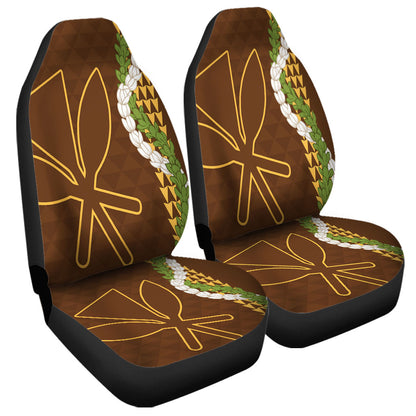 Hawaii Car Seat Covers Kanaka Maoli Puakenikeni Maile Flower Lei