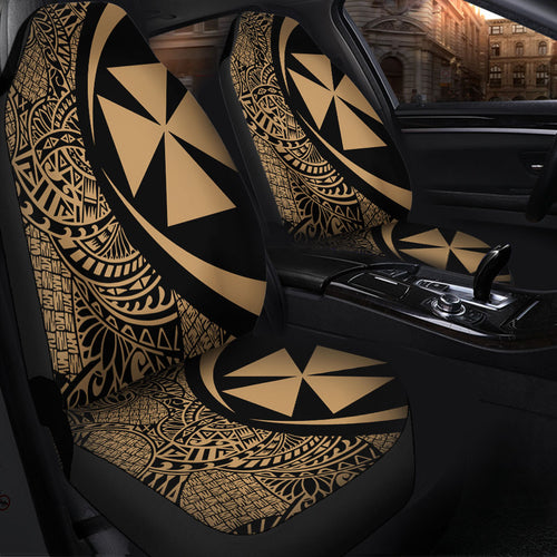 Wallis And Futuna Car Seat Covers Lauhala Gold Circle Style