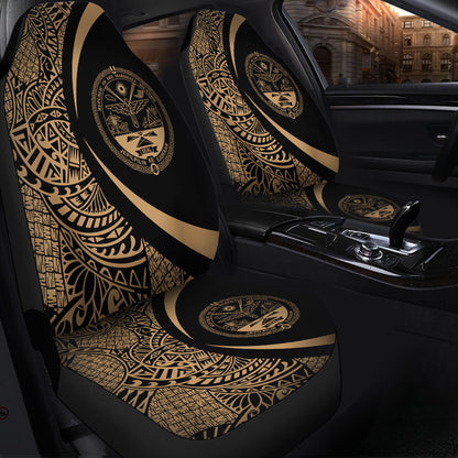 Marshall Islands Car Seat Covers Lauhala Gold Circle Style