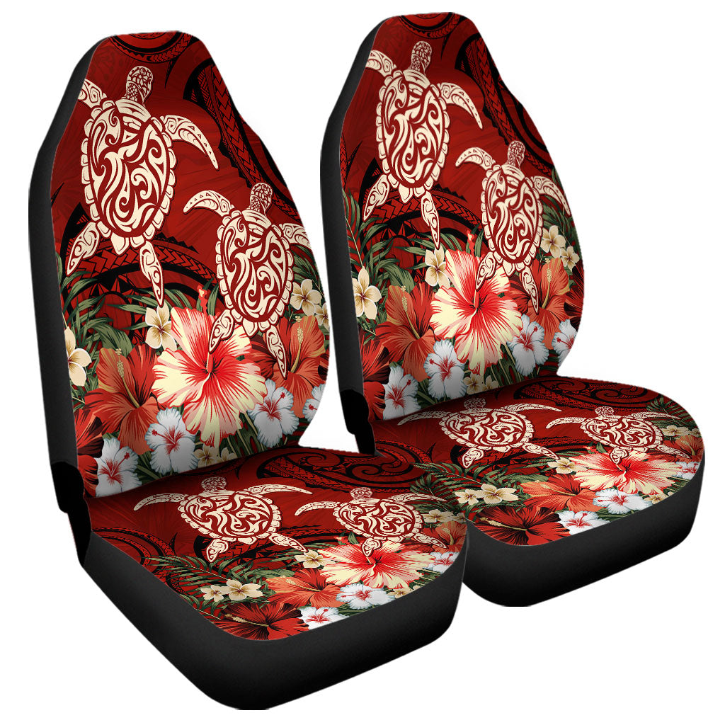 Hawaii Car Seat Covers Polynesia Turtle Drawing Tropical Flower