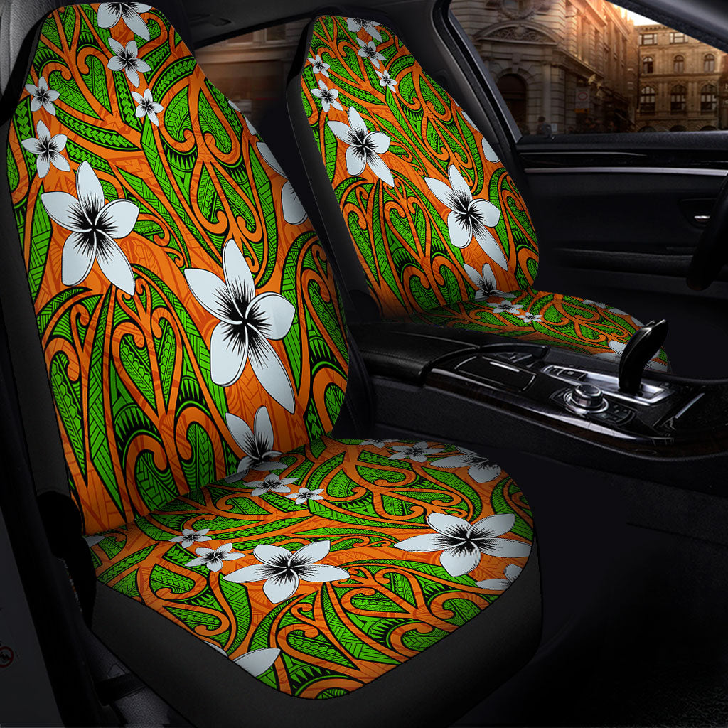 New Zealand Car Seat Covers Maori Pattern Plumeria