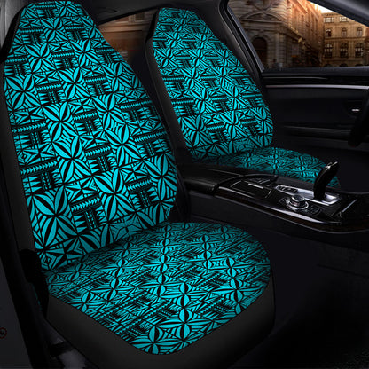 Samoa Car Seat Covers Design Stretch Print Fabric Turquoise