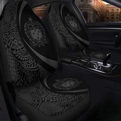 Samoa Car Seat Covers Lauhala Gray Circle Style