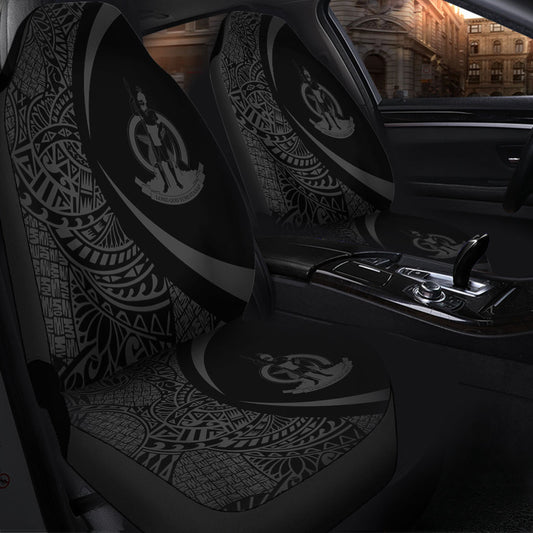 Vanuatu Car Seat Covers Lauhala Gray Circle Style