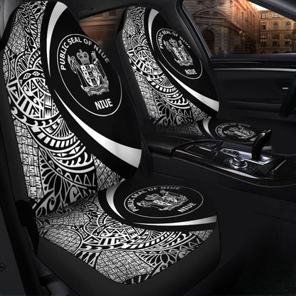 Niue Car Seat Covers Lauhala White Circle Style