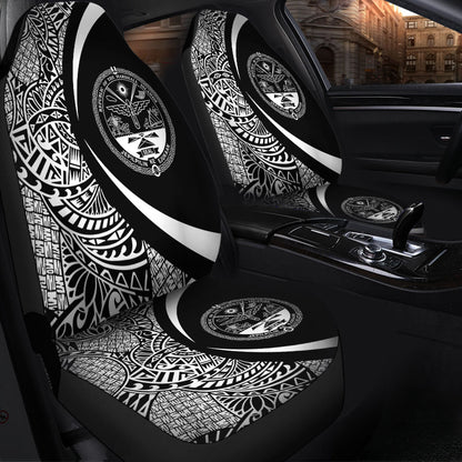 Marshall Islands Car Seat Covers Lauhala White Circle Style
