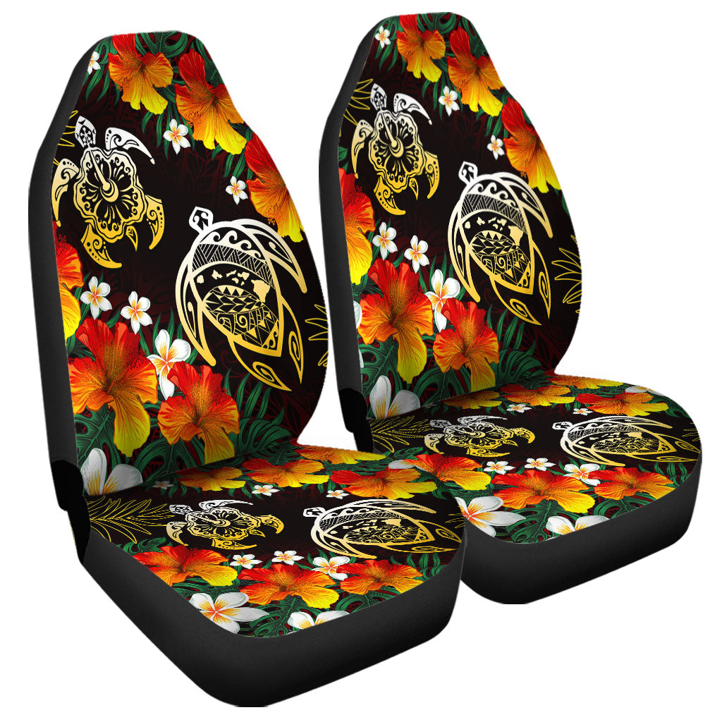 Hawaii Car Seat Covers Polynesian Tribal Floral Turtle
