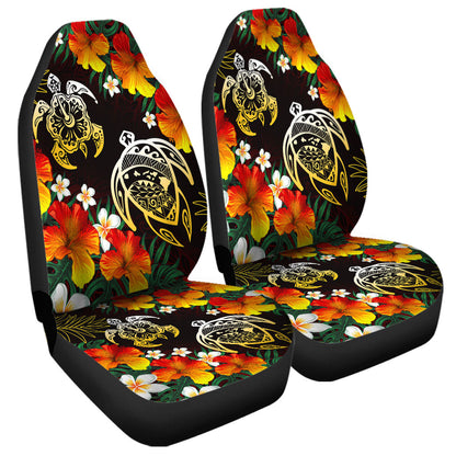 Hawaii Car Seat Covers Polynesian Tribal Floral Turtle