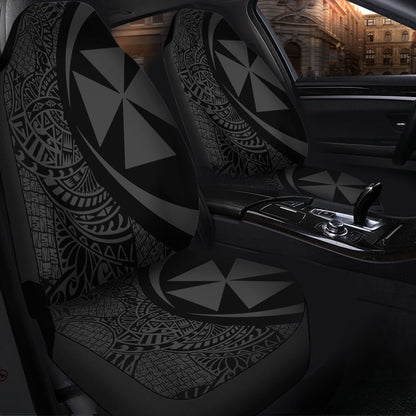 Wallis And Futuna Car Seat Covers Lauhala Gray Circle Style
