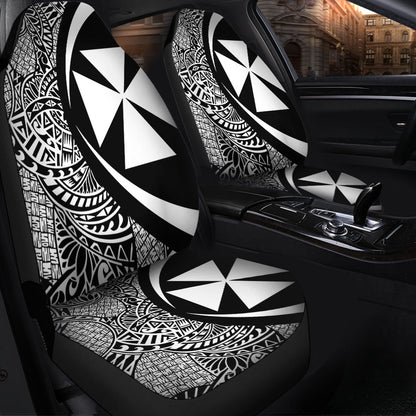 Wallis And Futuna Car Seat Covers Lauhala White Circle Style
