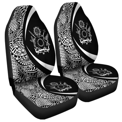 Cook Islands Car Seat Covers Lauhala White Circle Style