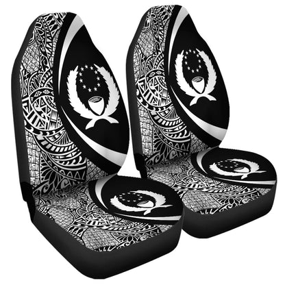 Pohnpei State Car Seat Covers Lauhala White Circle Style