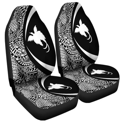 Papua New Guinea Car Seat Covers Lauhala White Circle Style