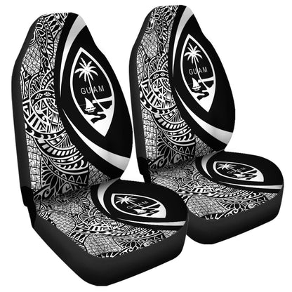 Guam Car Seat Covers Lauhala White Circle Style