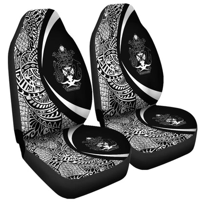 Solomon Islands Car Seat Covers Lauhala White Circle Style