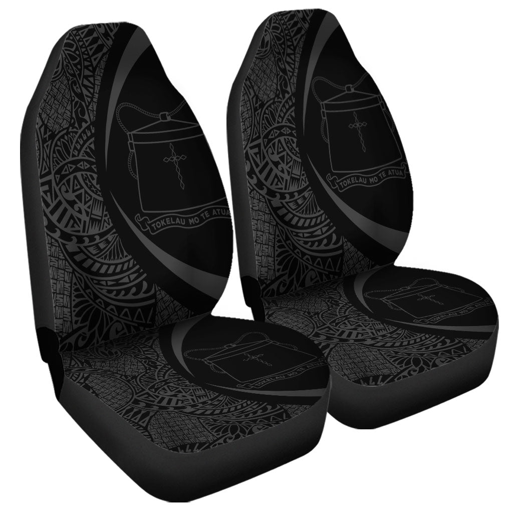Tokelau Car Seat Covers Lauhala Gray Circle Style