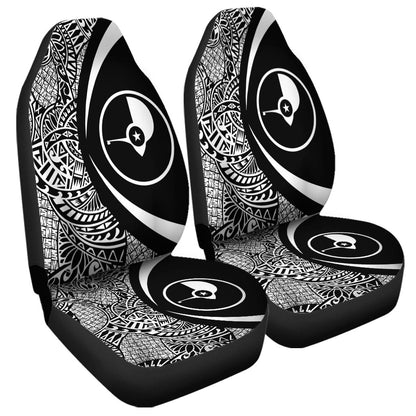 Yap State Car Seat Covers Lauhala White Circle Style
