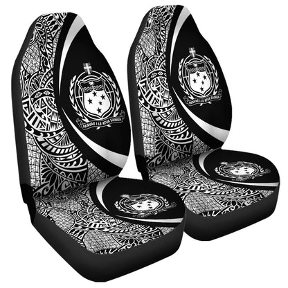 Samoa Car Seat Covers Lauhala White Circle Style