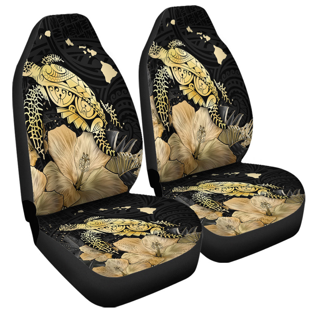 Hawaii Car Seat Covers Turtle Hibiscus Gold