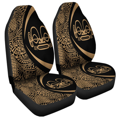 Marquesas Islands Car Seat Covers Lauhala Gold Circle Style