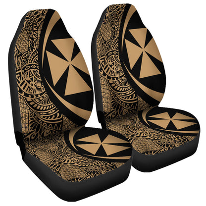 Wallis And Futuna Car Seat Covers Lauhala Gold Circle Style