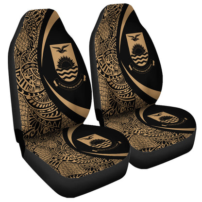 Kiribati Car Seat Covers Lauhala Gold Circle Style
