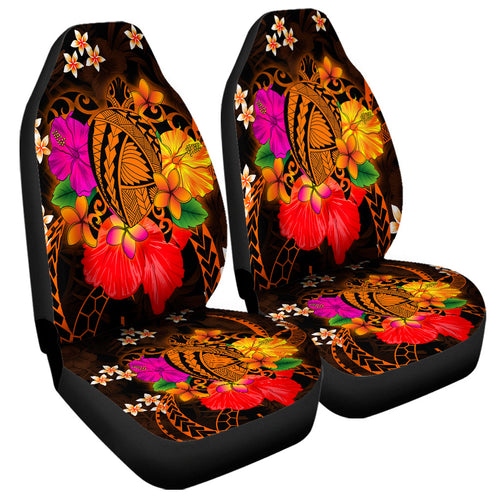 Hawaii Car Seat Covers Polynesia Tribal Turtle Tropical Flower