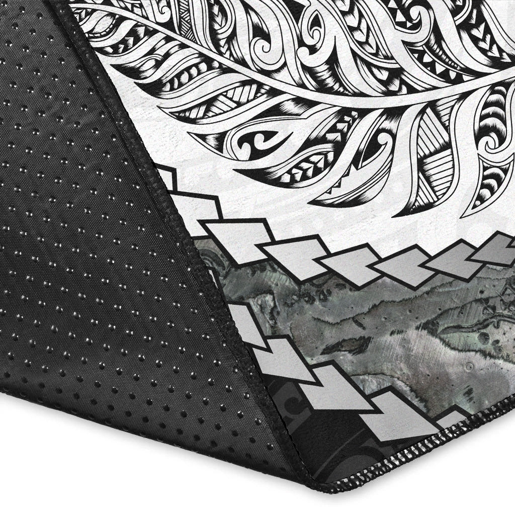 New Zealand Area Rug Silver Fern Maori Pattern