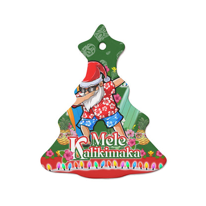 Hawaii Christmas Ceramic Ornament Mele Kalikimaka Dabbing Santa Christmas Style