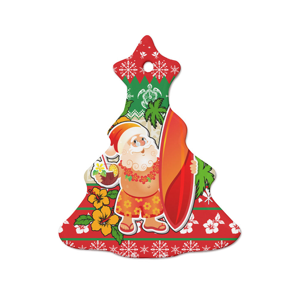 Hawaii Ceramic Ornament Christmas Santa Surfing