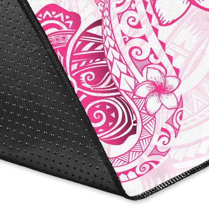 Hawaii Area Rug Pink Hibiscus And Plumeria Flowers Polynesian Decor