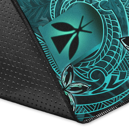 Hawaii Area Rug Kanaka Maoli Tropical Leaves Polynesian Pattern