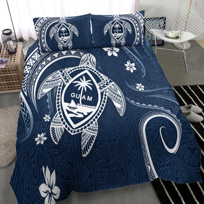 Guam Bedding Set Turtle Polynesian Pattern Blue Ver