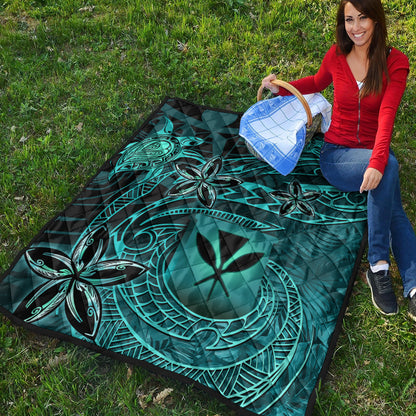 Hawaii Premium Quilt Kanaka Maoli Tropical Leaves Polynesian Pattern