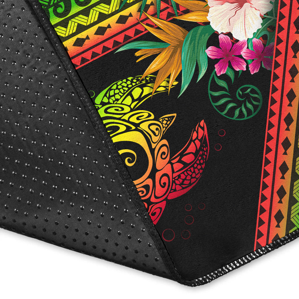 Hawaii Area Rug Turtle Polynesian Pattern Reggae Color