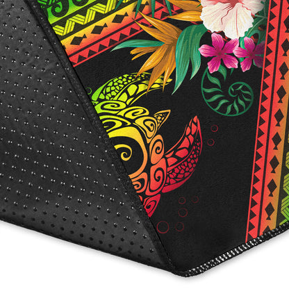 Hawaii Area Rug Turtle Polynesian Pattern Reggae Color