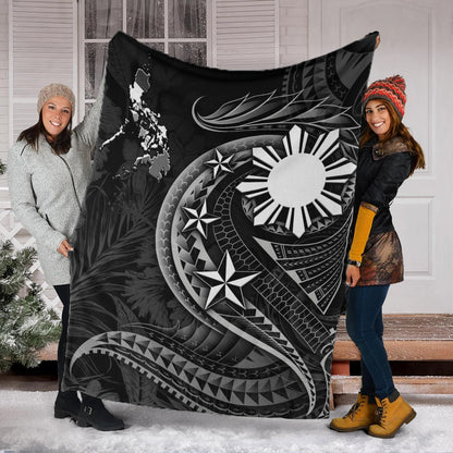 Philippines Filipinos Premium Blanket Philippines Sun Tribal Patterns Tropical Flowers Curve Style