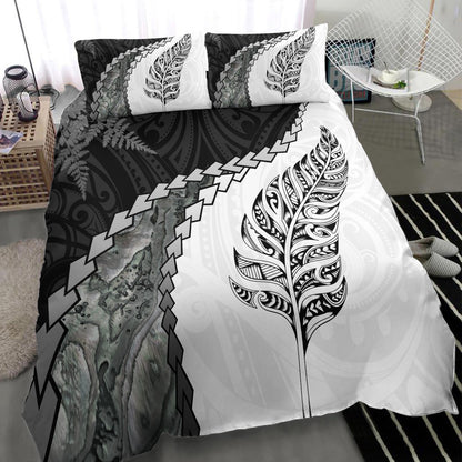 New Zealand Bedding Set Silver Fern Maori Pattern