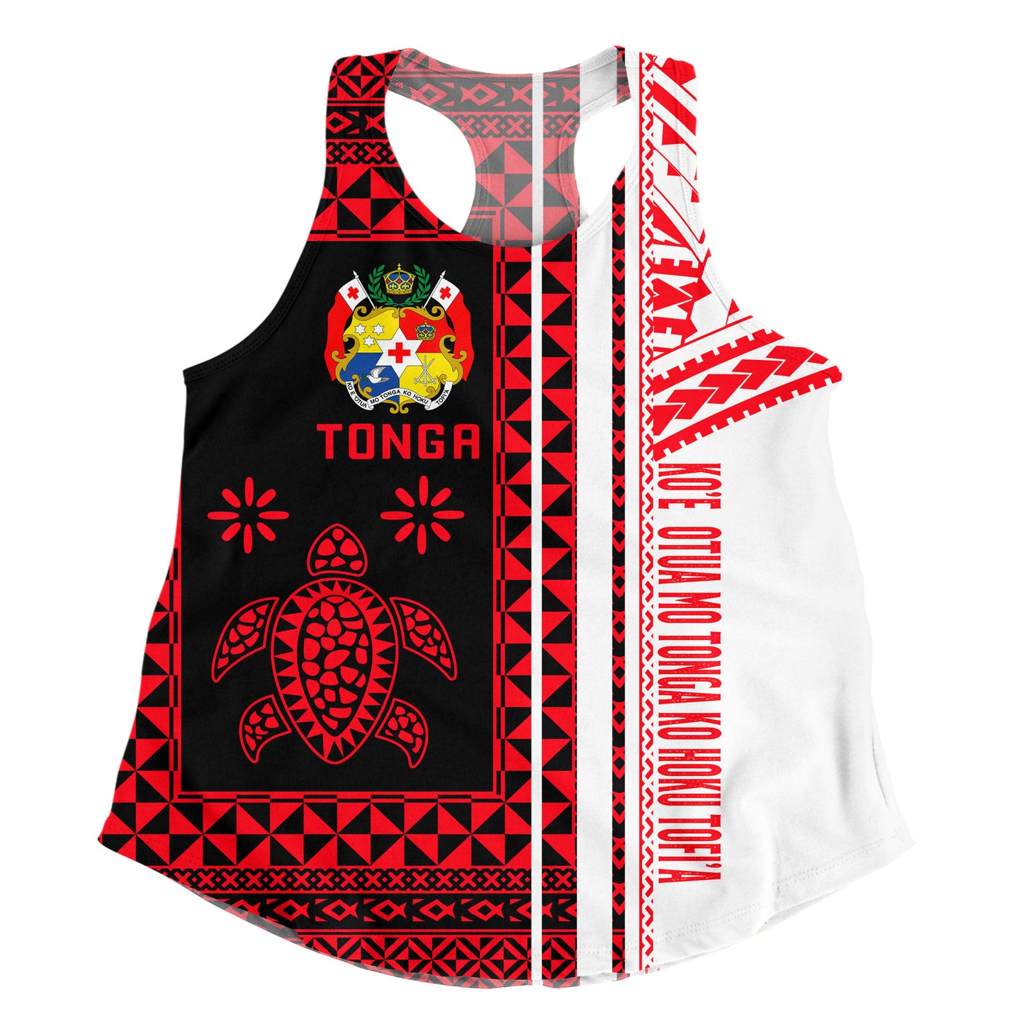 Tonga Women Racerback Tank - Custom Proud To be Tongan Polynesian Patterns With Tonga Kupesi