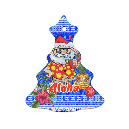 Hawaii Christmas Ceramic Ornament Aloha Mele Kalikimaka Santa Christmas Style