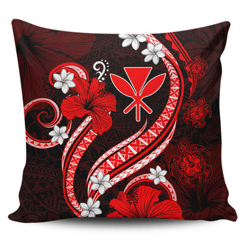Hawaii Pillow Cases Kanaka Maoli Hibiscus Turtle Ocean Pacific Red Style