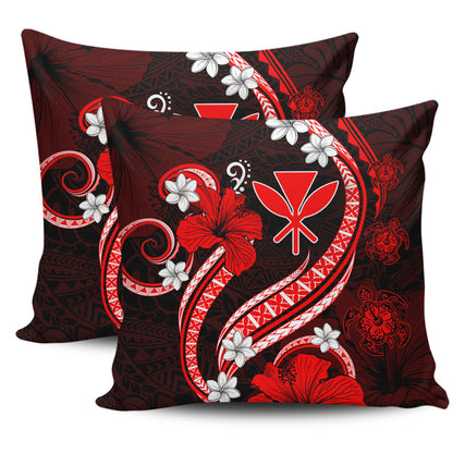 Hawaii Pillow Cases Kanaka Maoli Hibiscus Turtle Ocean Pacific Red Style