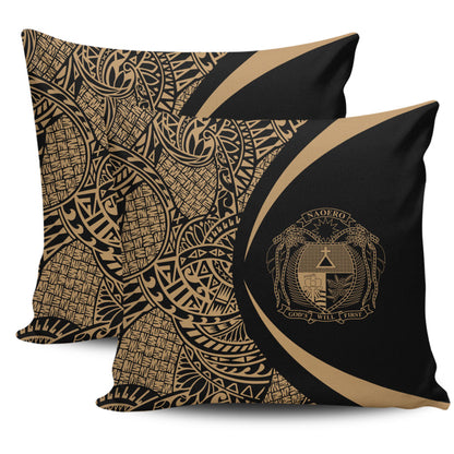 Nauru Pillow Cover Lauhala Gold Circle Style