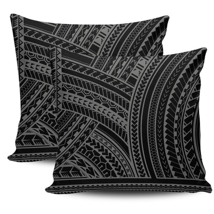 Hawaii Pillow Cover Polynesia Pattern Gray