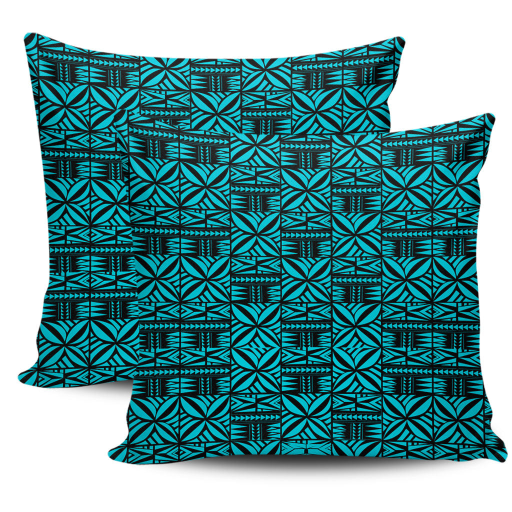 Samoa Pillow Cover Design Stretch Print Fabric Turquoise