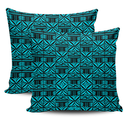 Samoa Pillow Cover Design Stretch Print Fabric Turquoise
